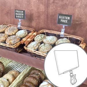 countertop clip on sign holder