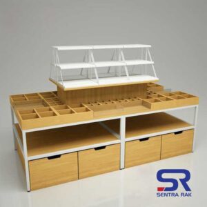 Wooden Promotion Table 3 Tier 240x120 cm