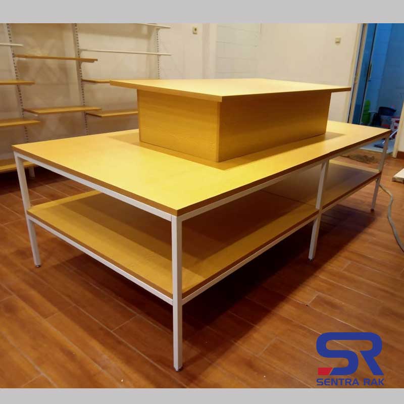 Wooden Promotion Table 3 Tier 240x120 cm - Image 2