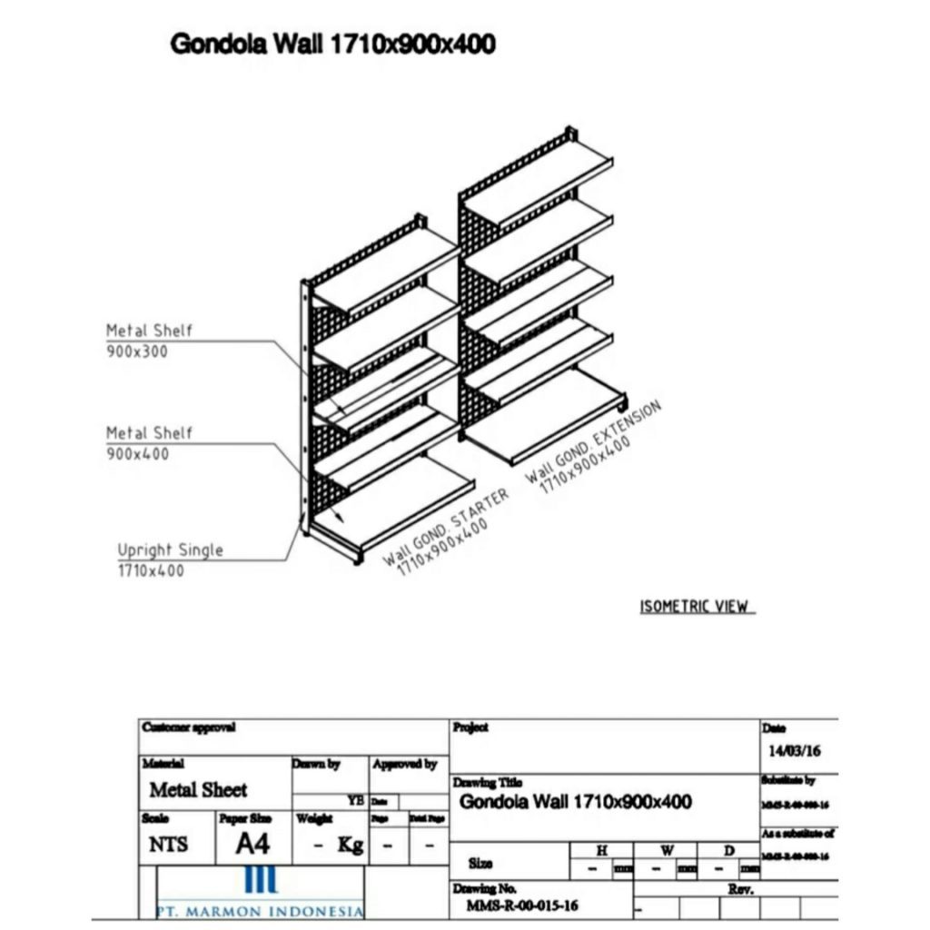 Rak Minimarket SR Single (200x90x35 cm) - 5 susun - Starting - Image 2