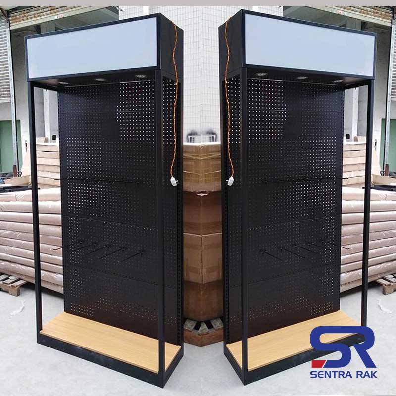 Rak Promo Perforated with Light Box - Black - Image 3