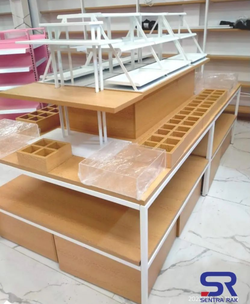 Wooden Promotion Table 3 Tier 240x120 cm - Image 4