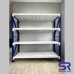 Rak Gudang Medium Duty 4 Susun Kapasitas 1.400 kg- Ukuran : 200 x 200 x 60 cm-Starting