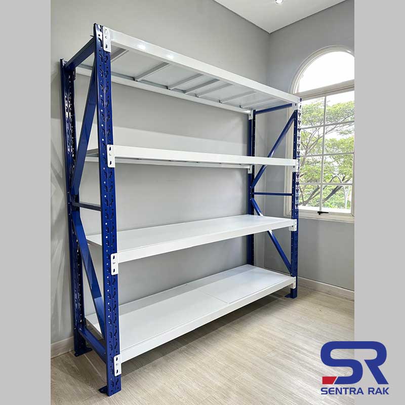 Rak Gudang Medium Duty 4 Susun Kapasitas 1.400 kg- Ukuran : 200 x 200 x 60 cm-Starting - Image 4