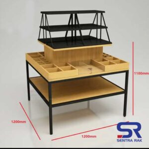 Wooden Promotion Table 3 Tier 120x120 cm