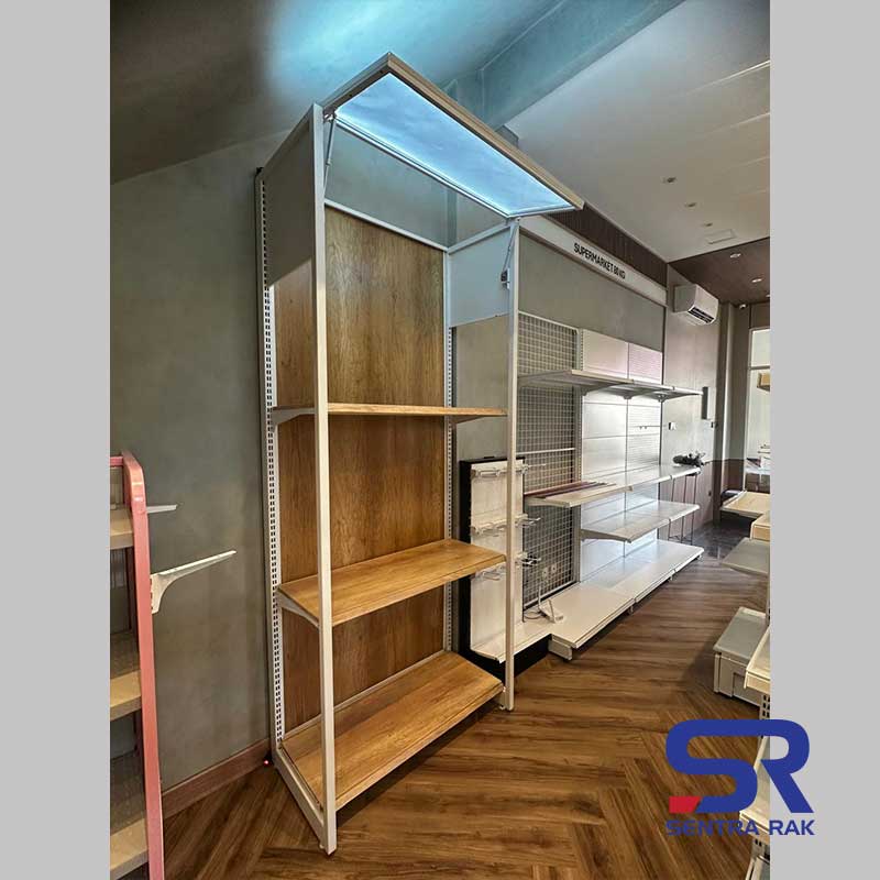 Rak Supermarket Wooden Backpanel Tipe Frame - Image 2
