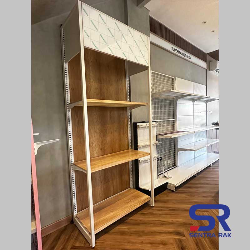 Rak Supermarket Wooden Backpanel Tipe Frame - Image 4