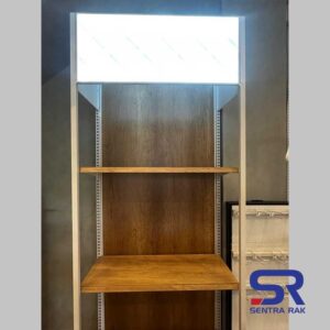Rak Supermarket Wooden Backpanel Tipe Frame
