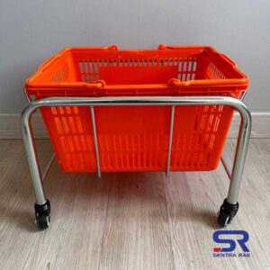Shoping Basket Display With Wheels